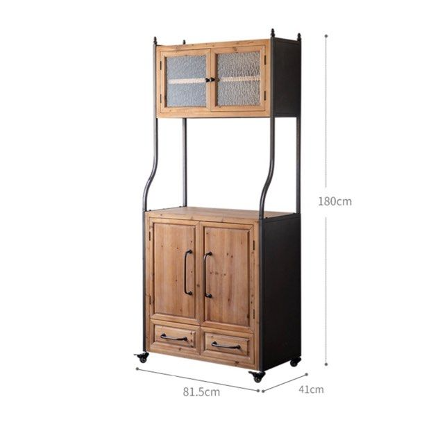 HARLING Rustic Solid Wood Tall Cabinet
