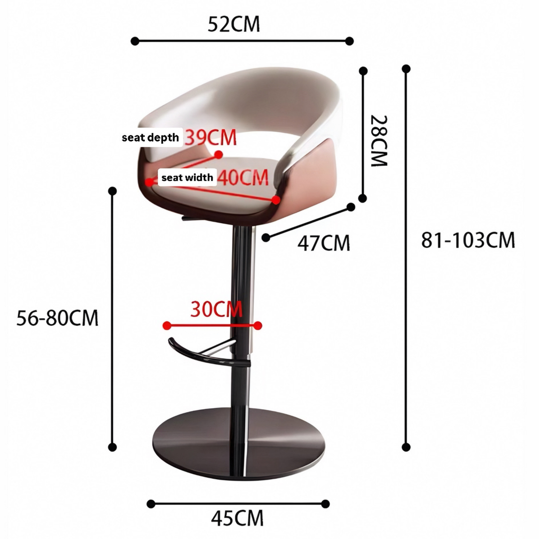 TAMSA Modern Leather Bar Stool