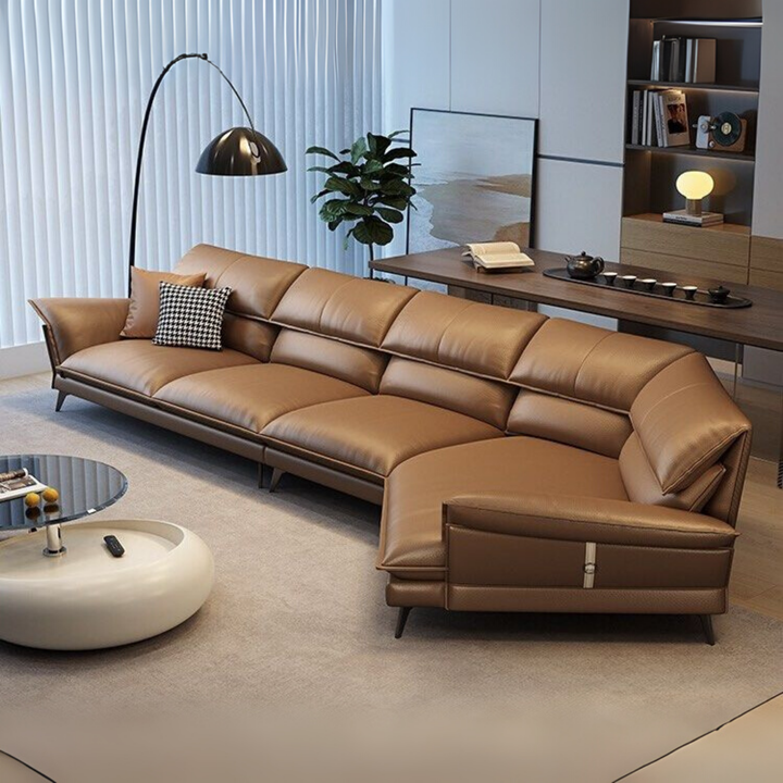 TOZIEO Modern Genuine Leather Sofa