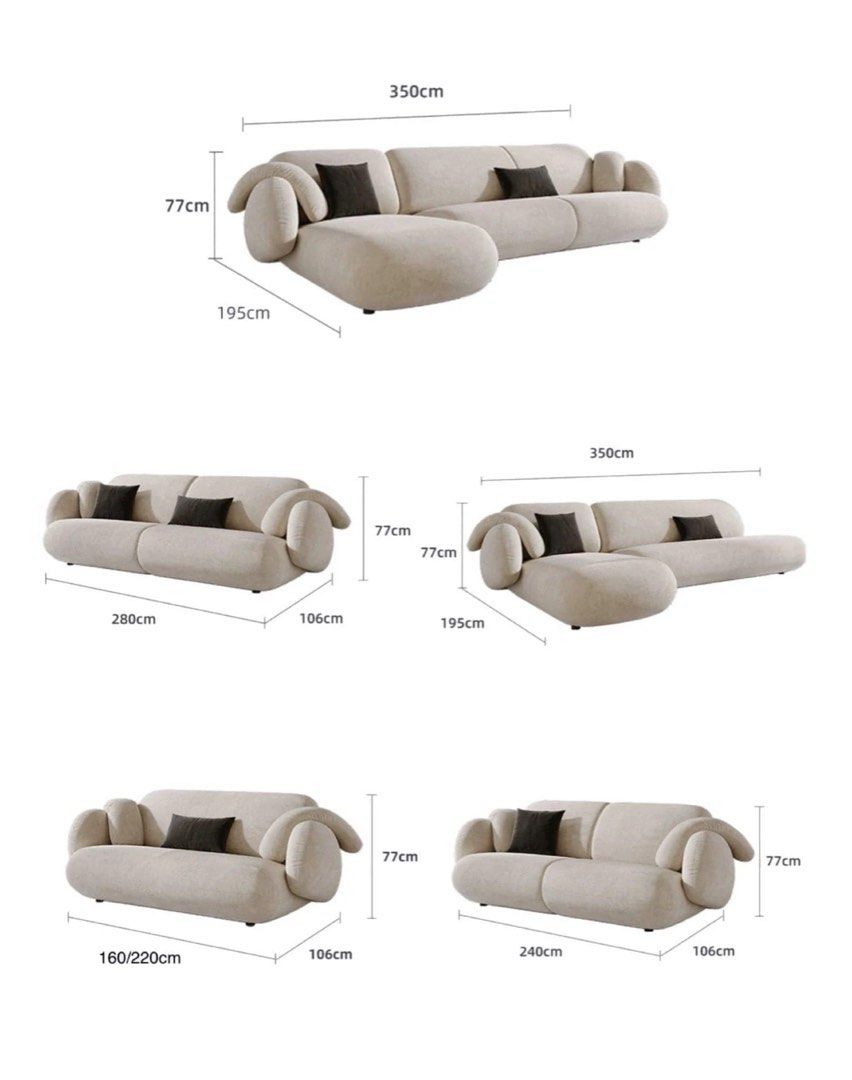 NATH Modern Velvet Sectional Designer Sofa