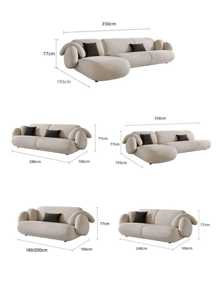 NATH Modern Velvet Sectional Designer Sofa