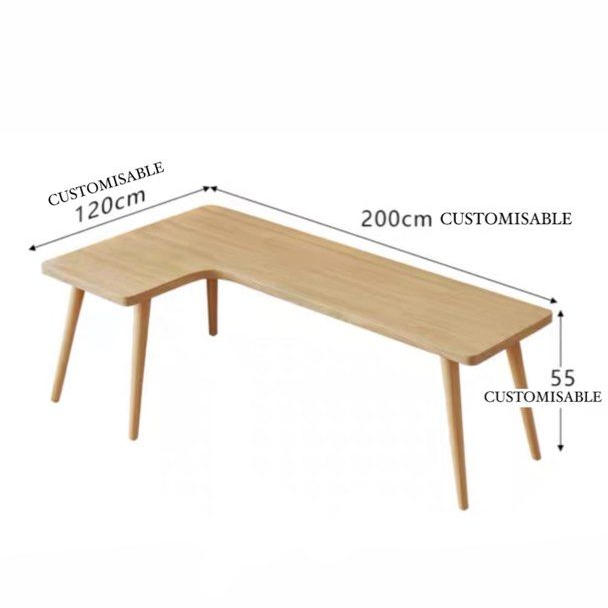 HURLEY Curved Solid Wood Study Desk