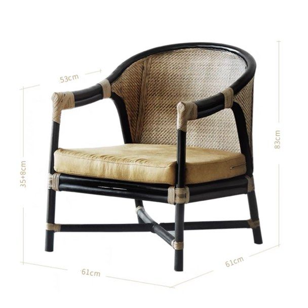 MELANIE Vintage Rattan Lounge Chair