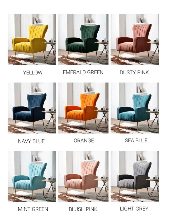 LEVI Winged Velvet Armchair