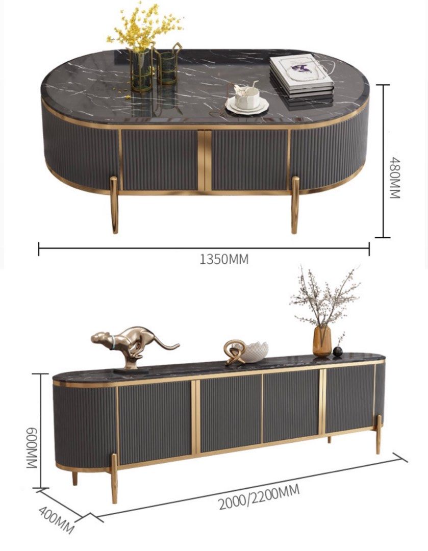 SEIDA Modern TV Console & Coffee Table