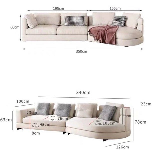 LOUI Modern Round Chaise Sofa