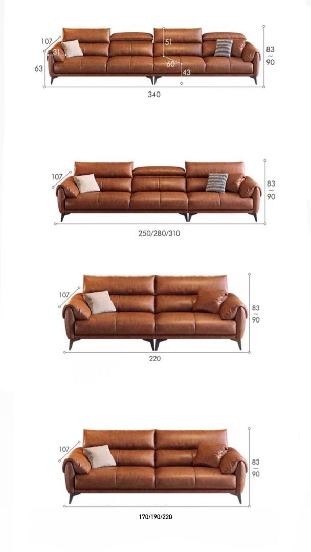 KORDEL Modern Leather Sectional Sofa