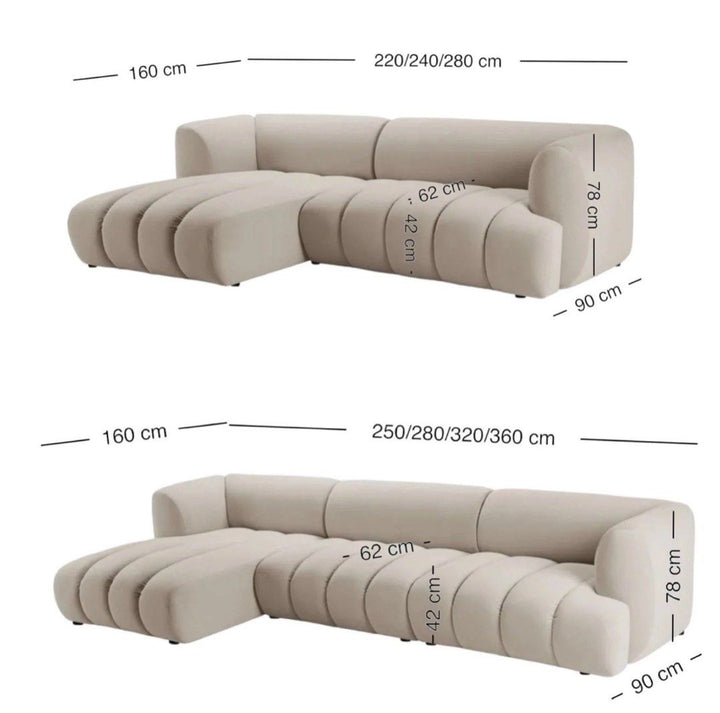 LYNCI Modern Scratch Resistant Sectional Sofa