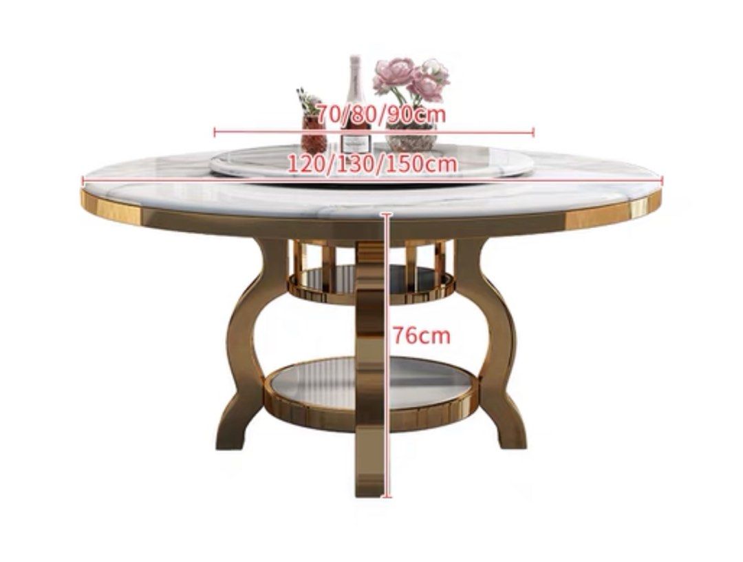 FLORES Modern Round Marble Dining Table