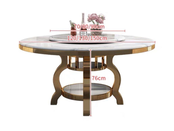 FLORES Modern Round Marble Dining Table