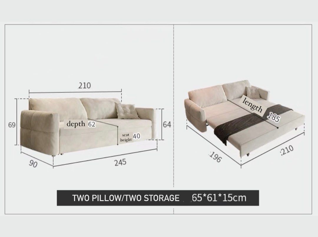 JEKO Modern Storage Sofa Bed