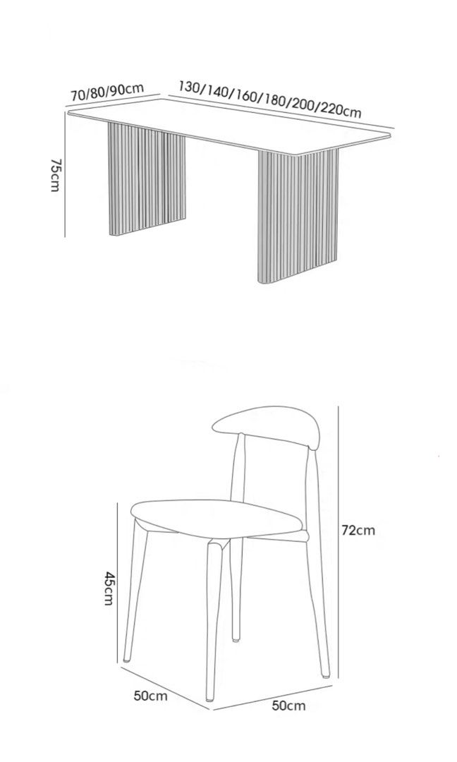 EVANS Modern Sintered Stone Dining Table & Chairs