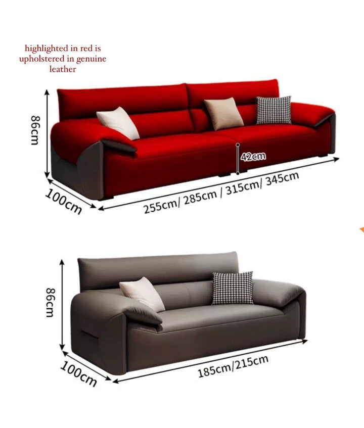 JOSH Modern Genuine Leather Sofa