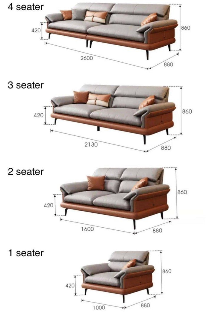 AFIONE Modern Genuine Leather Sofa