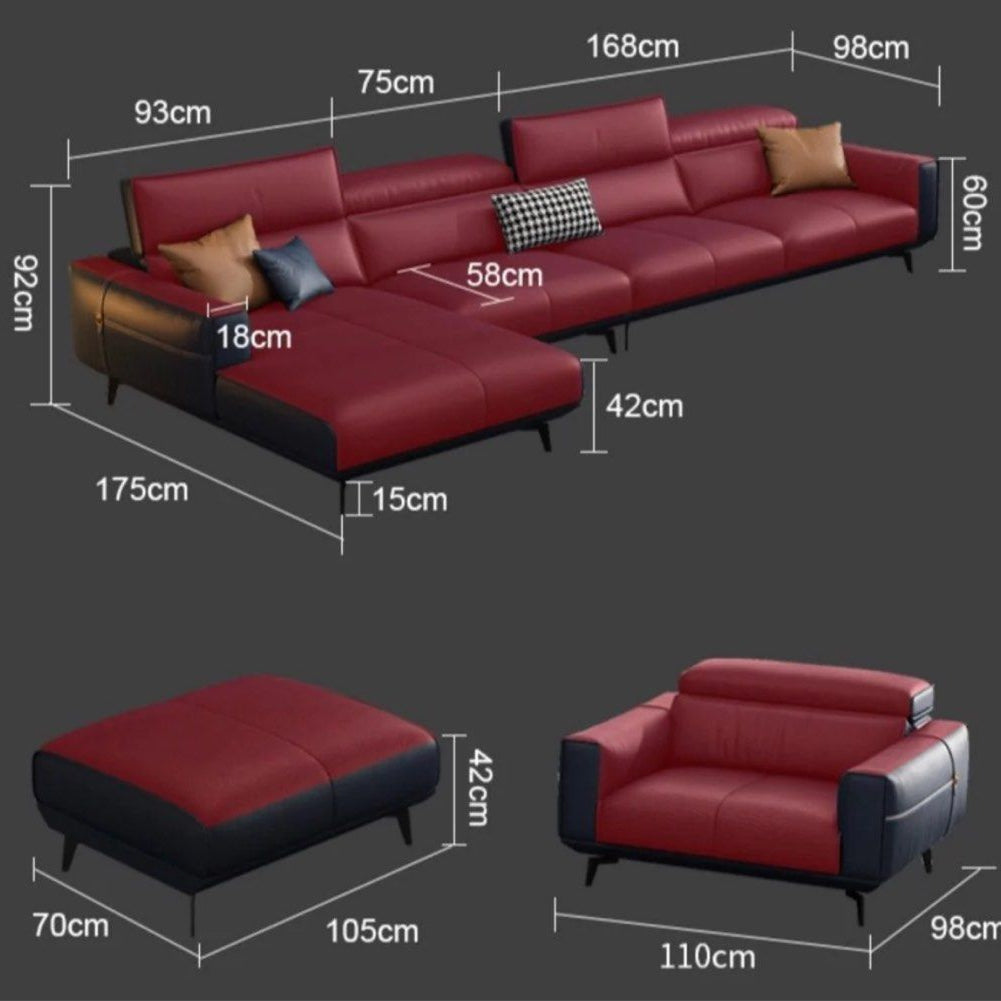 KAYL Modern Leather Sectional Sofa