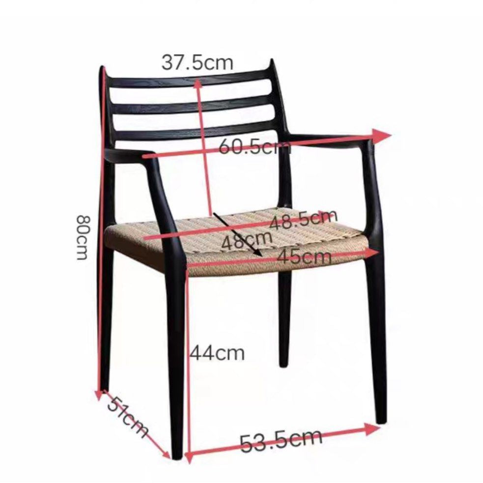 SERIO Solid Wood & Rattan Dining Chair