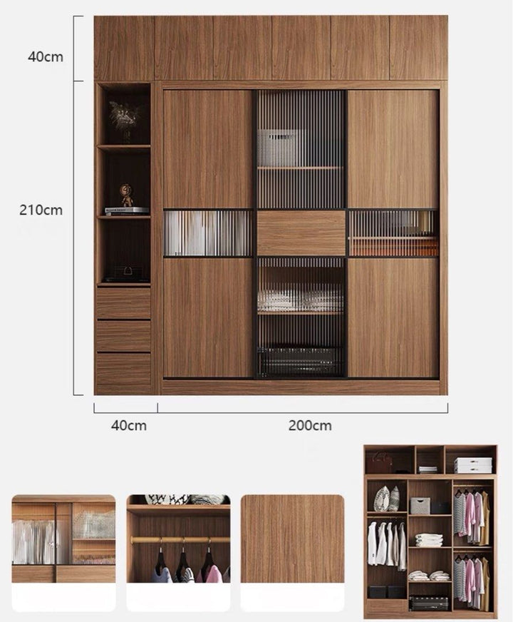 NERVA Modern Walnut Wardrobe