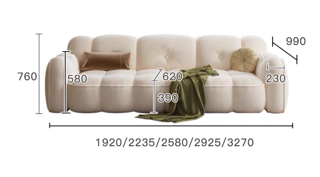 VIRELLA Modern Velvet Sofa
