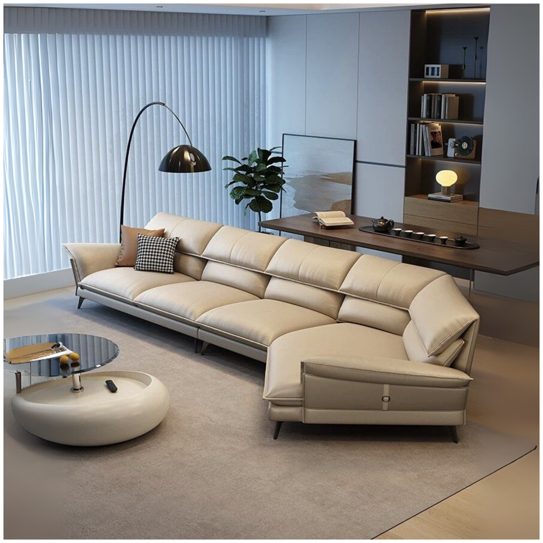 TOZIEO Modern Genuine Leather Sofa