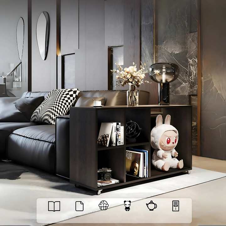NERO Modern Office Side Desk with Storage Shelf