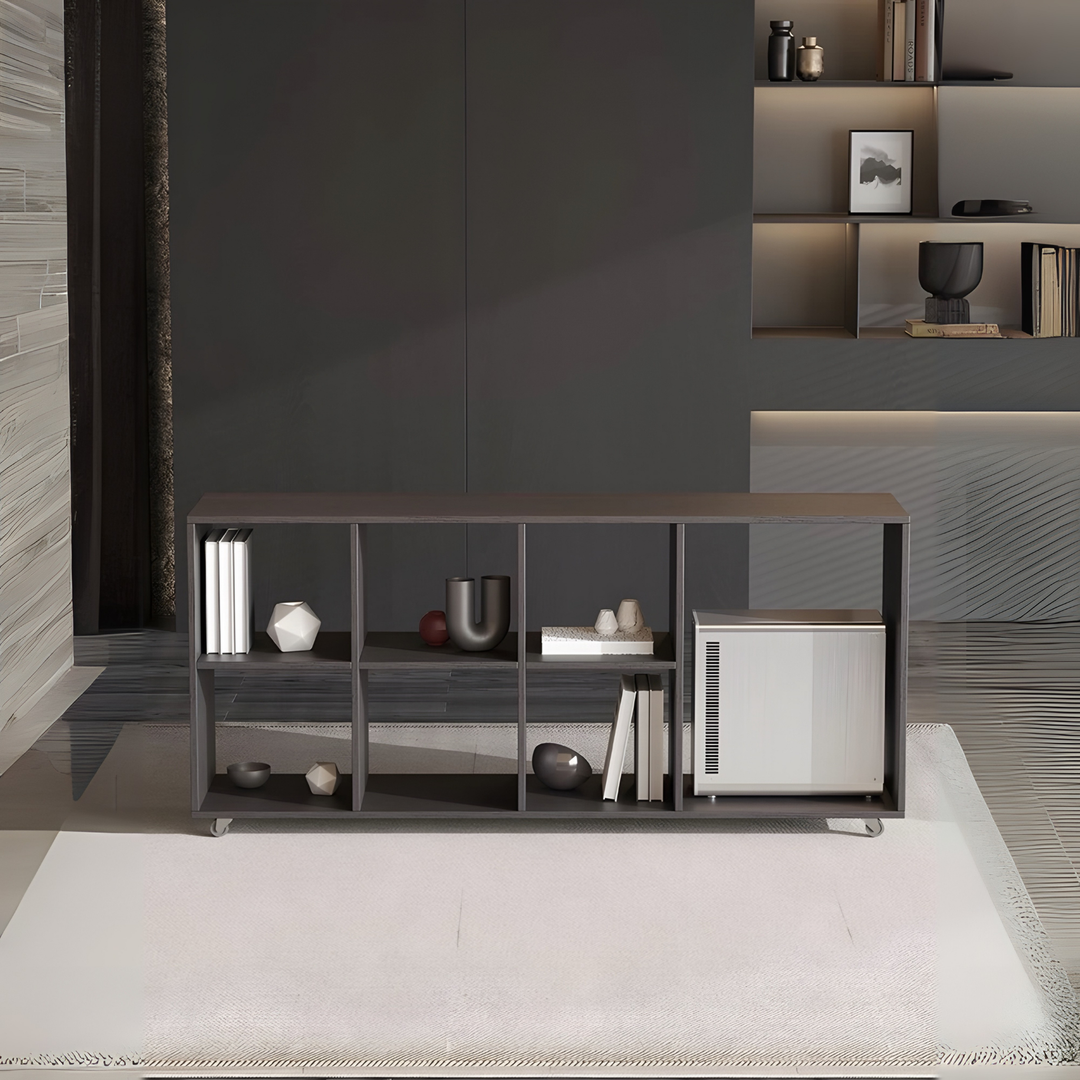 NERO Modern Office Side Desk with Storage Shelf
