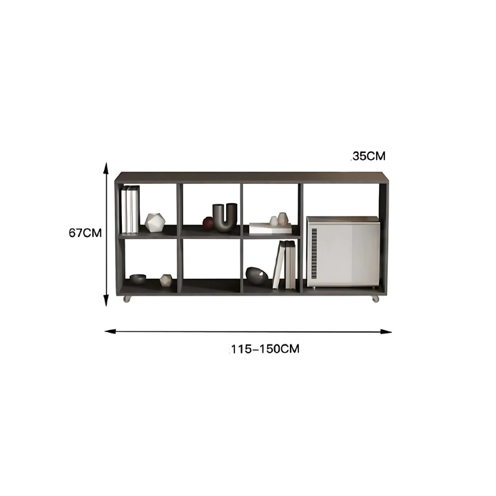NERO Modern Office Side Desk with Storage Shelf
