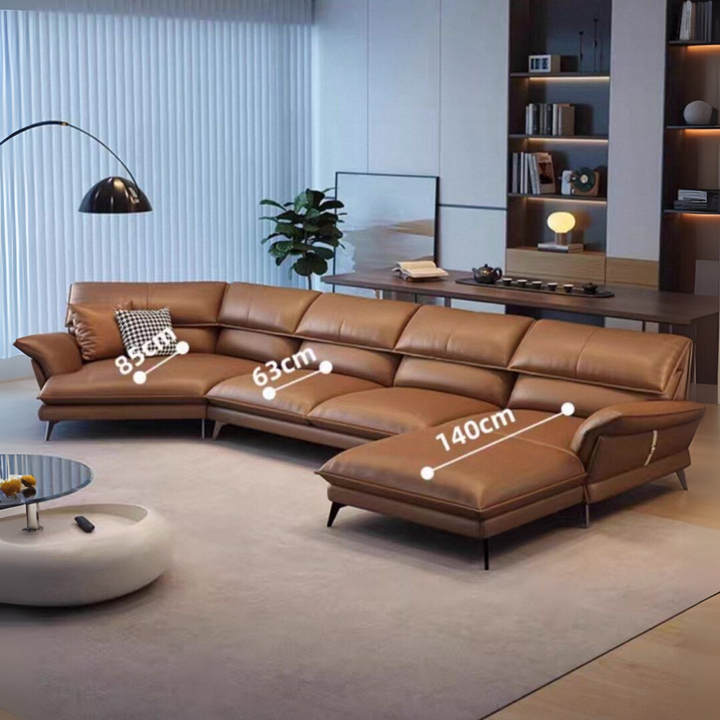 TOZIEO Modern Genuine Leather Sofa