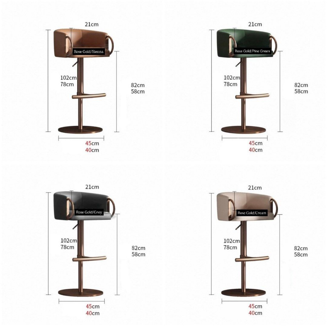 AVMOS Modern Genuine Leather Bar Stool