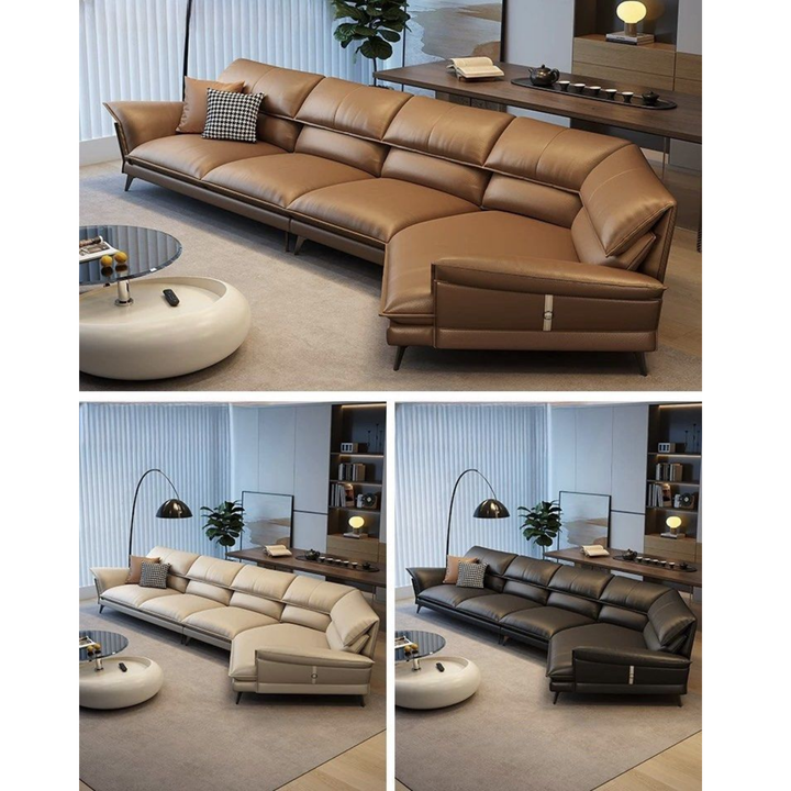 TOZIEO Modern Genuine Leather Sofa