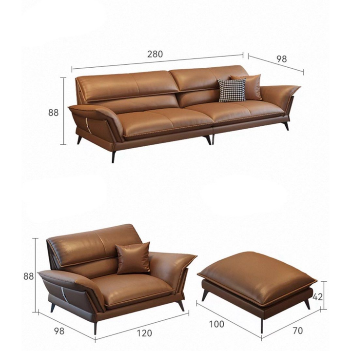 TOZIEO Modern Genuine Leather Sofa