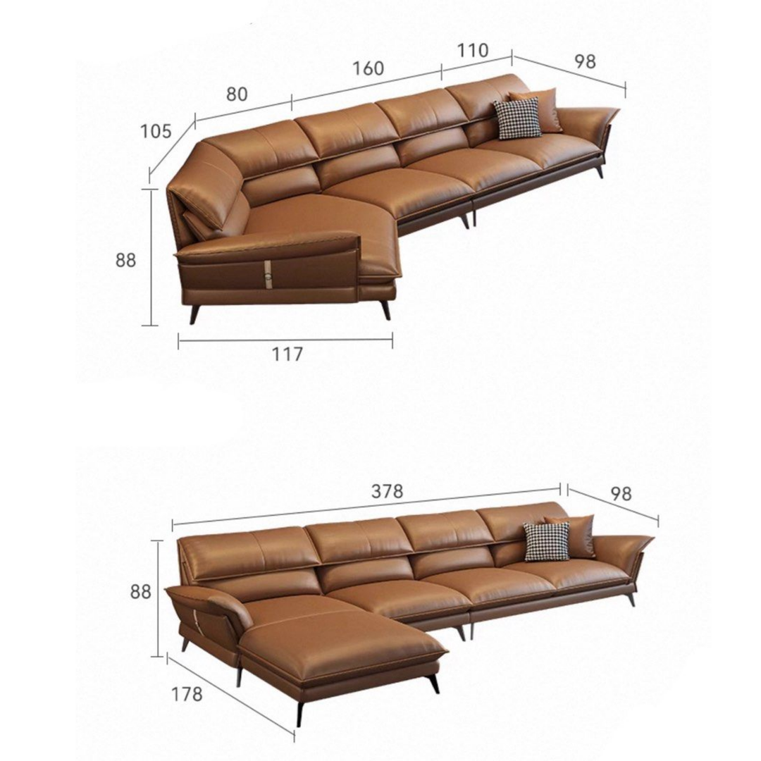 TOZIEO Modern Genuine Leather Sofa