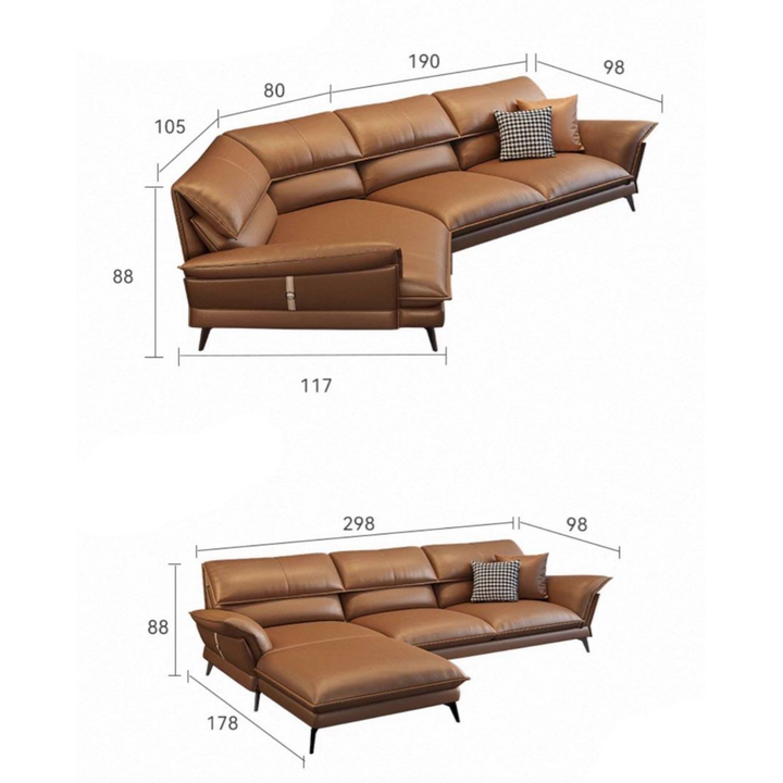 TOZIEO Modern Genuine Leather Sofa