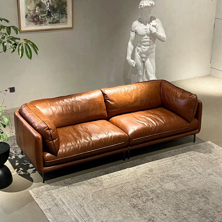 VRENO Modern Grain Leather Sofa
