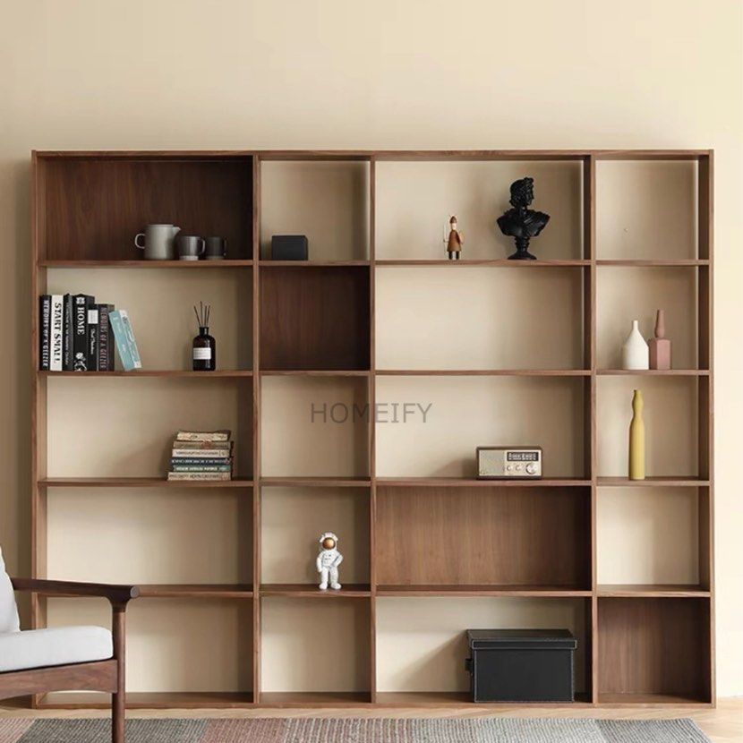 RAINER Rustic Walnut Wood Book Shelf