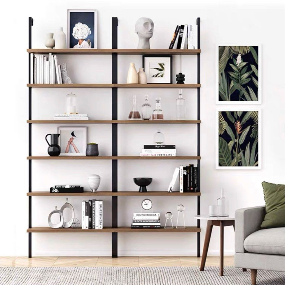 ELIZABETE Industrial Solid Wood Display Wall Shelf