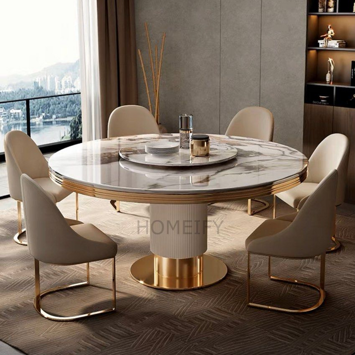GORDON Luxurious Round Marble Dining Table