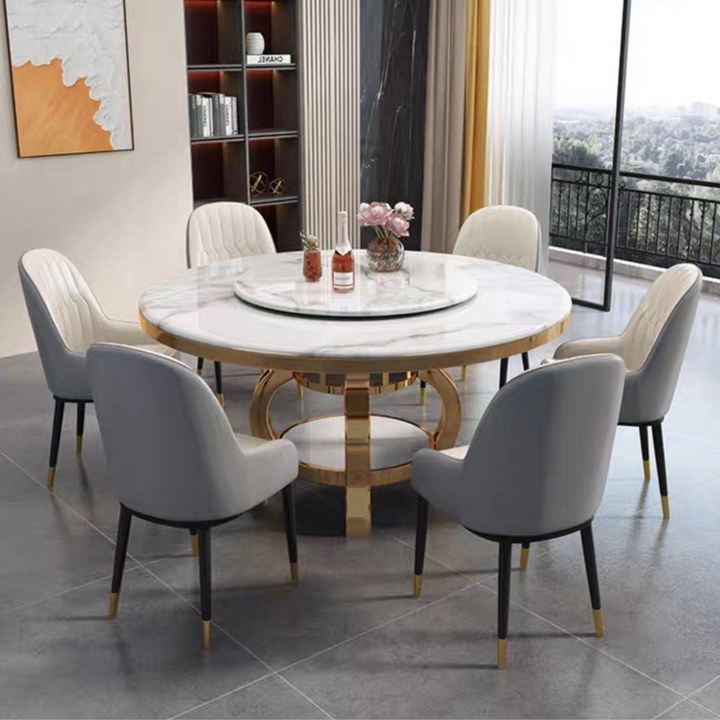 FLORES Modern Round Marble Dining Table