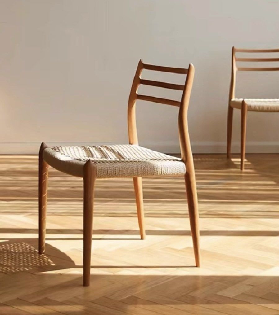 SERIO Solid Wood & Rattan Dining Chair