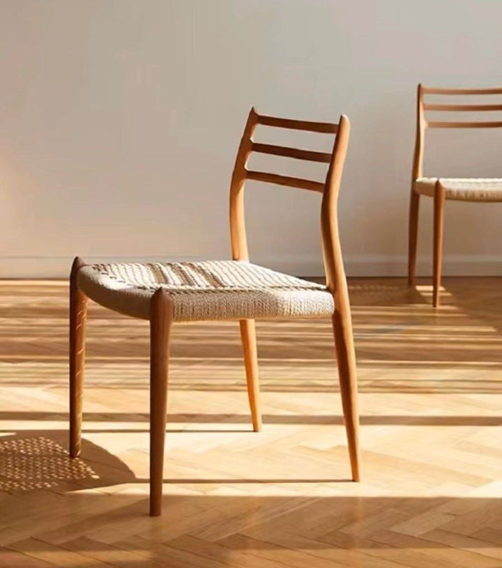 SERIO Solid Wood & Rattan Dining Chair
