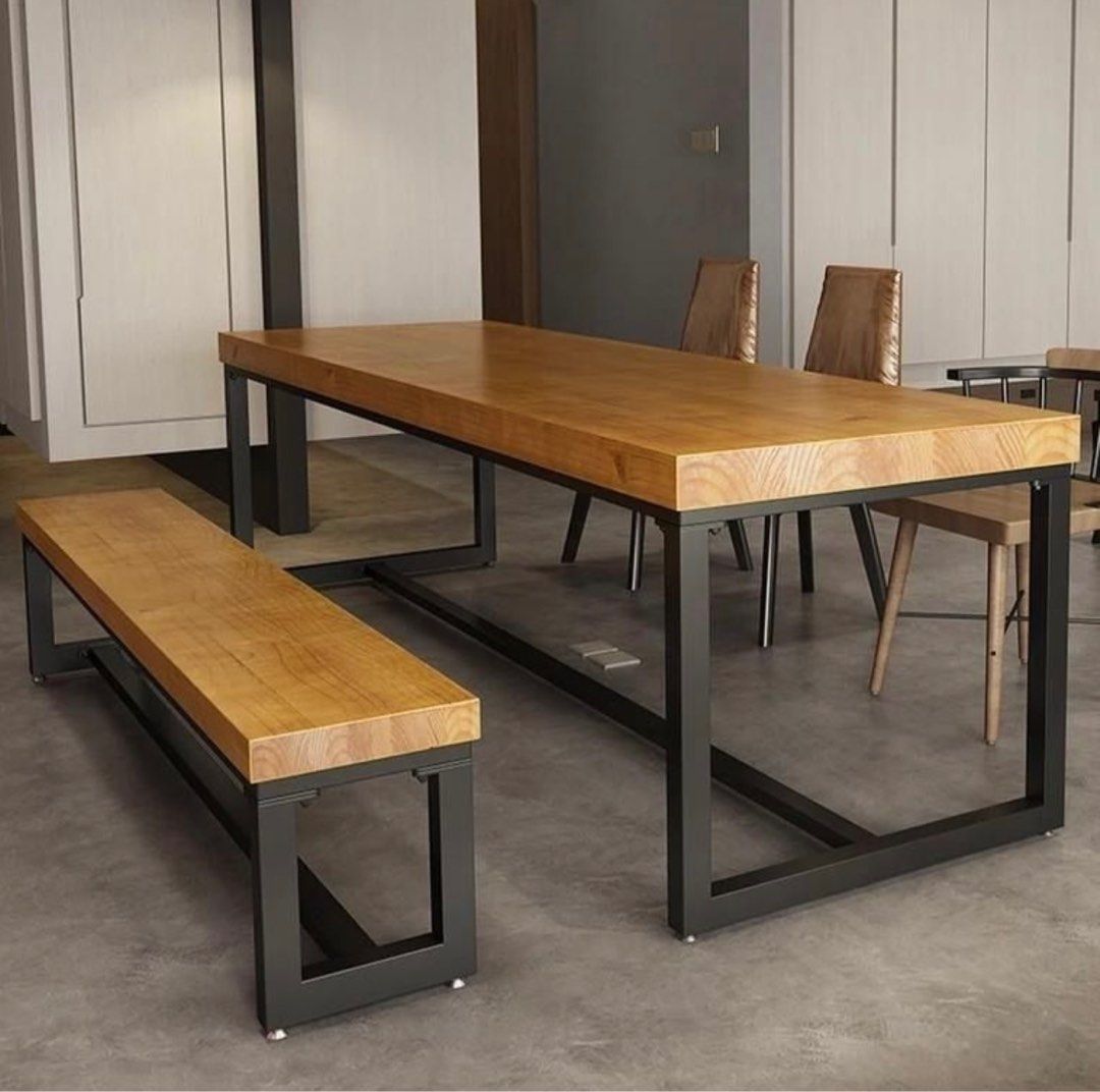 ELDEN Rustic Pine Wood Dining / Office Table