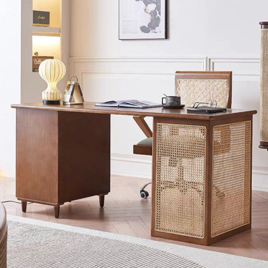 HOUSTON Rustic Walnut Solid Wood Desk
