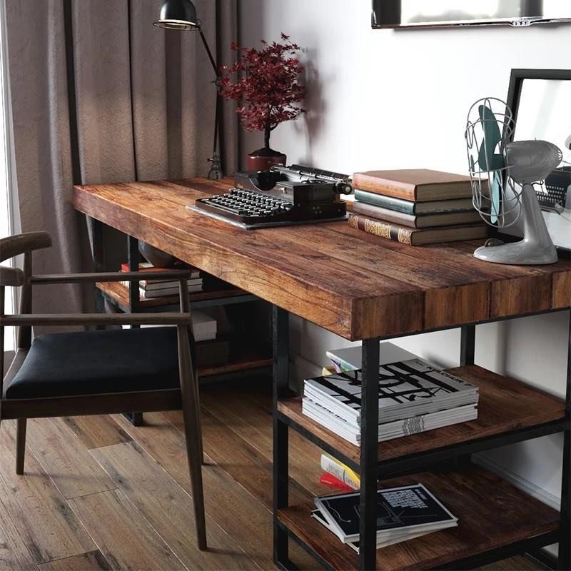 HUNTER Modern Industrial Solid Wood Office Table