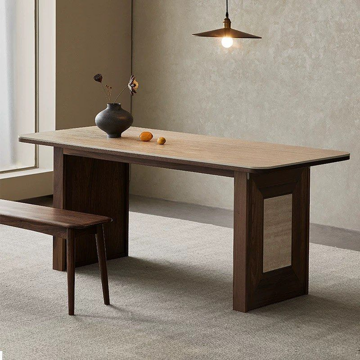 WADI Modern Travertine Dining Table