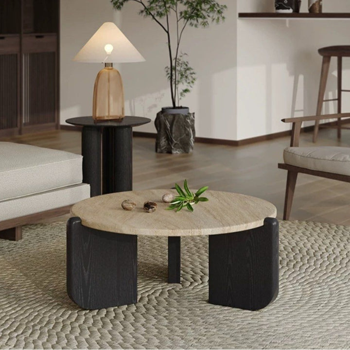 GUETTA Modern Travertine Coffee Table