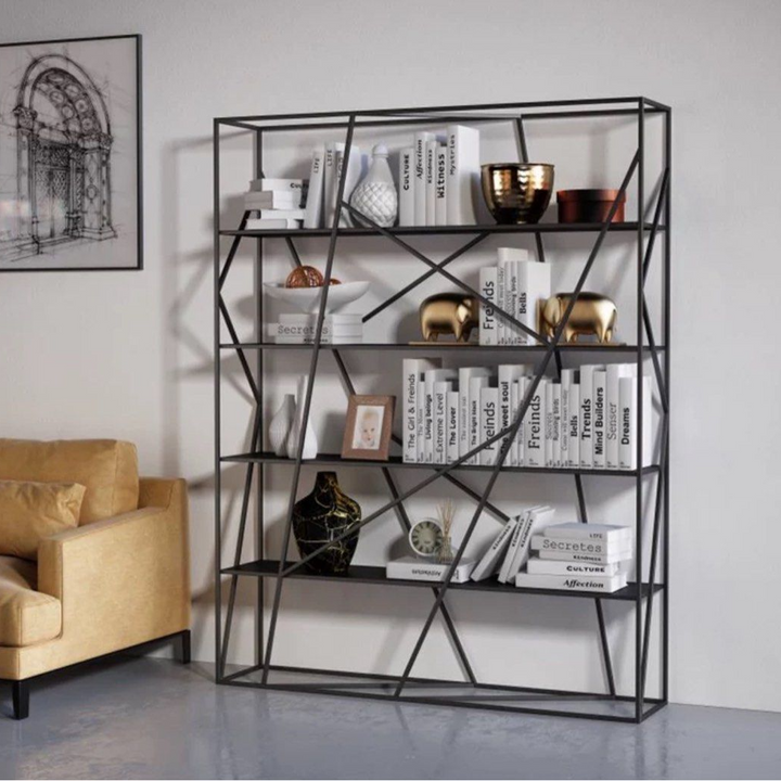 APOLONIO Modern Abstract Wireframe Bookshelf