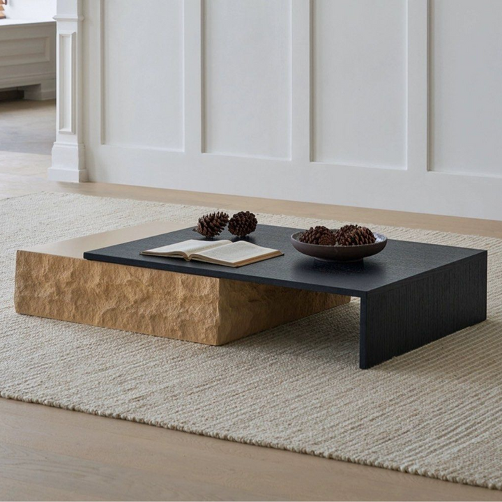 BLAKE Modern Travertine Coffee Table