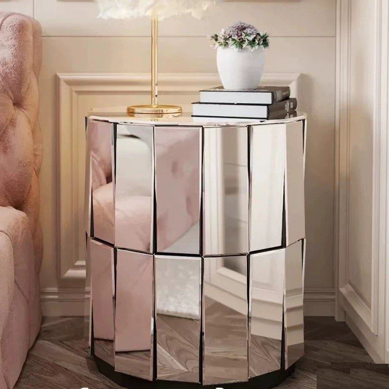 VERNON Modern Mirrored Bedside Table