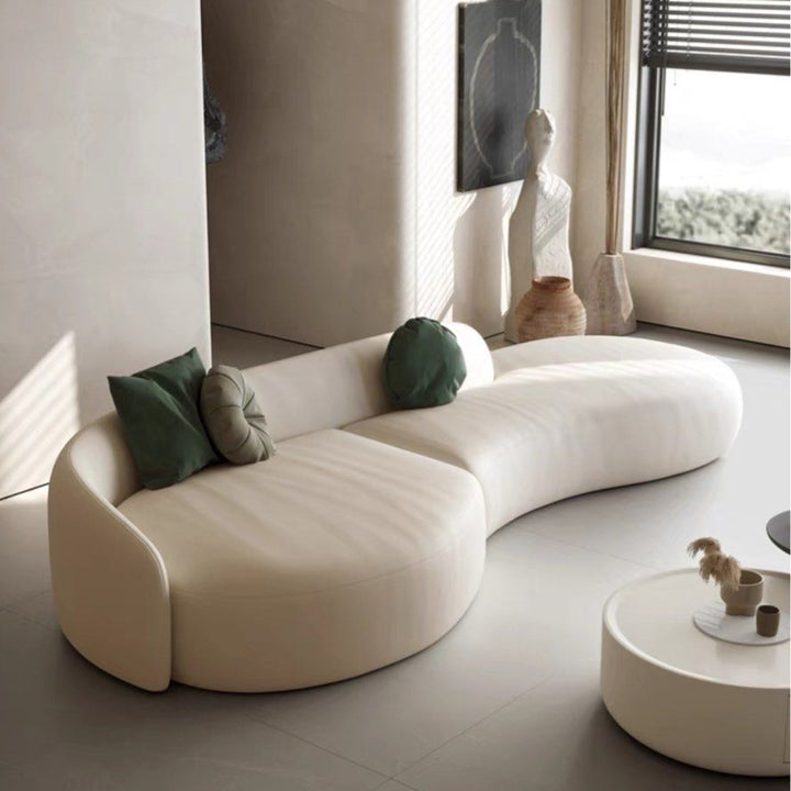 BASTEL Scratch Resistant Leather Curve Sofa