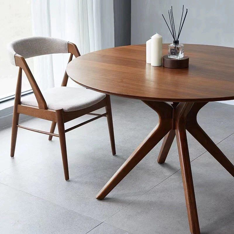 MCGHEE Solid Wood Round Dining Table