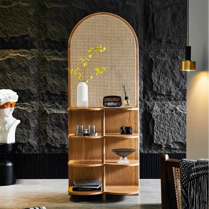 ARVE Modern Rattan Display Shelf